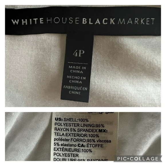 WHBM Dress Maxi White Bamboo Print Hi Low Blouson 4P Cocktail Party Chic Trendy - Picture 17 of 17